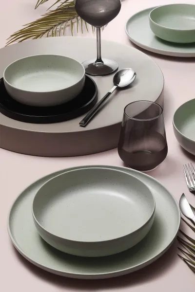 ASIR Porcelánová jedálenská súprava (18 ks) zelená