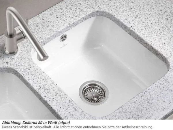 VILLEROY & BOCH VILLEROY & BOCH - Keramický drez Cisterna 50 Cream podstavný 445 x 445 bez excentru 670301KR