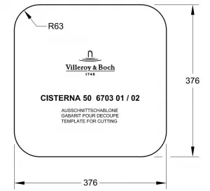 VILLEROY & BOCH VILLEROY & BOCH - Keramický drez Cisterna 50 Cream podstavný 445 x 445 bez excentru 670301KR