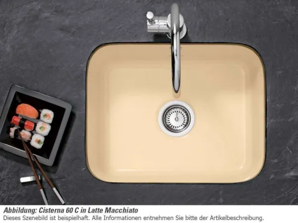 VILLEROY & BOCH VILLEROY & BOCH - Keramický drez Cisterna 60C Cream podstavný 550 x 440 bez excentru 670601KR