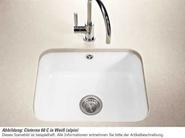 VILLEROY & BOCH VILLEROY & BOCH - Keramický drez Cisterna 60C Cream podstavný 550 x 440 bez excentru 670601KR