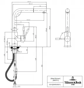 VILLEROY & BOCH VILLEROY & BOCH - Drezová batéria Steel Shower Antracit 96970105