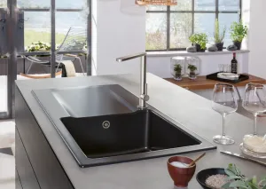 VILLEROY & BOCH VILLEROY & BOCH - Keramický drez Villeroy & Boch Siluet 60, 333601R7, Pure Black 333601R7