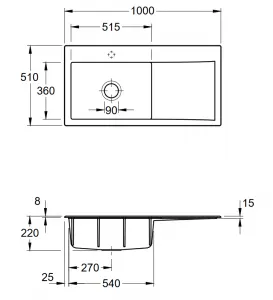 VILLEROY & BOCH VILLEROY & BOCH - Keramický drez Villeroy & Boch Subway Style 60, 336201TR, Timber 336201TR