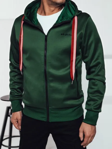 Trendová mikina pre mužov s kapucňou - zelená