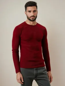 Štýlový sveter bordový - pre mužov