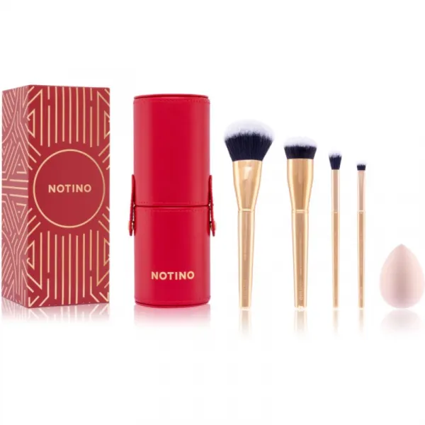 Notino Gift Set Make-up Brushes and Sponge Gift Set sada štetcov s puzdrom