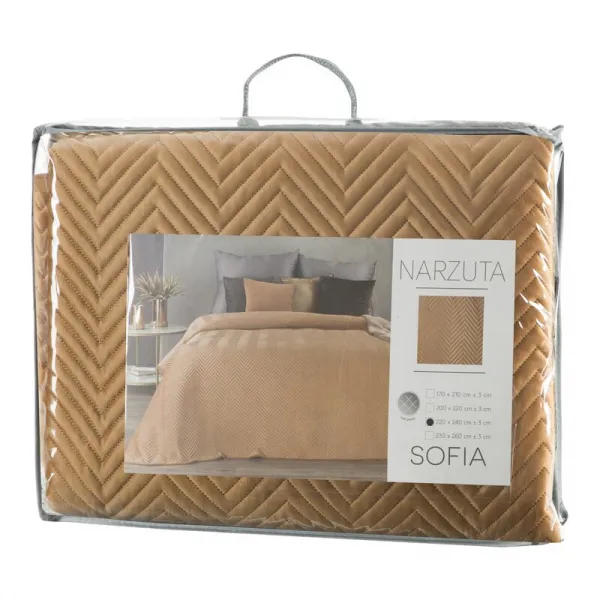 ArtFir PRIKRÝVKA NA POSTEĽ NA POSTEĽ SOFIA 230 x 260 cm MEDOVÝ