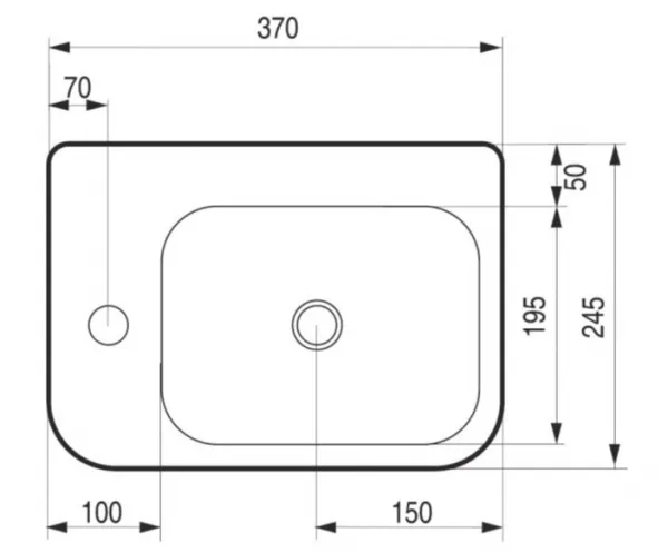 HOPA - Umývadielko PICCOLO 37,5 × 24,5 × 13,5 cm - umývadielko prevedenie - Ľavé OLKLT10100L