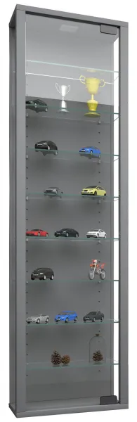 VCM Nástěnná vitrína Stano Maxi, stříbrná