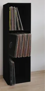 Regál na gramofónové platne Platto čierny