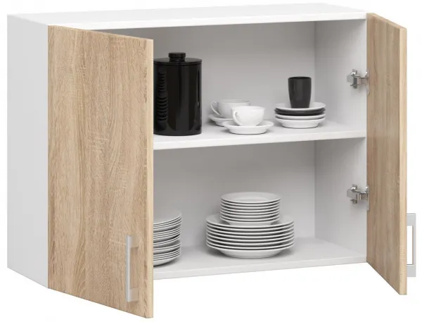 Ak furniture Kuchynská závesná skrinka Š 80 cm D2 Artus biela/sonoma