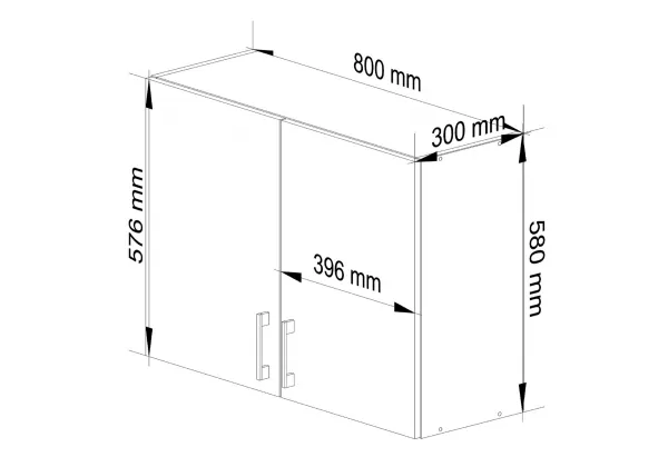 Ak furniture Kuchynská závesná skrinka Š 80 cm D2 Artus biela/sonoma