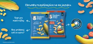 GERBER Snacks kukuričné chrumky jahoda a banán 28 g, 7+