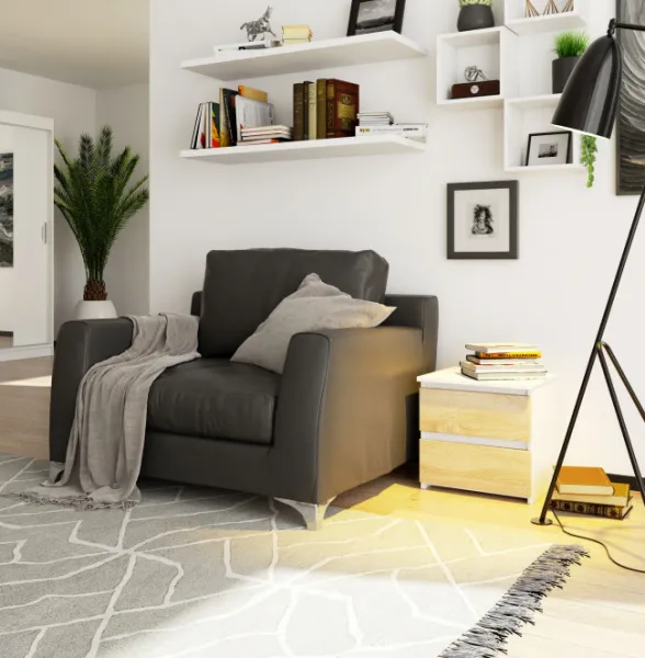 Ak furniture Noční stolek CL2 40 cm bílý/dub sonoma