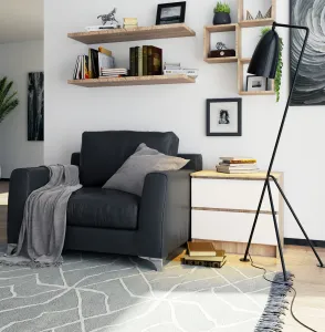 Ak furniture Komoda Kuba 60 cm - 2 zásuvky dub sonoma/biela