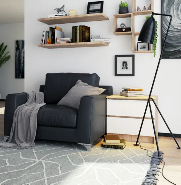 Ak furniture Komoda Kuba 60 cm - 2 zásuvky dub sonoma/biela