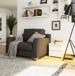 Ak furniture Nočný stolík CL2 40 cm biely