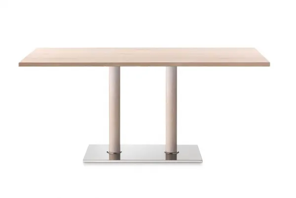 Jedálenský stôl na dvojitej centrálnej nohe MOD 405 INOX - WOOD Farba: Caffe Marrone