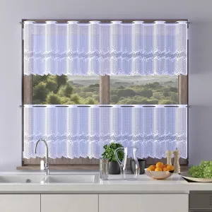 Záclona žakárová, Belinda vitrážka metráž, biela 60 cm