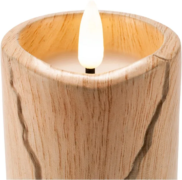 Weltbild LED Svíčky Wood, sada 3 ks