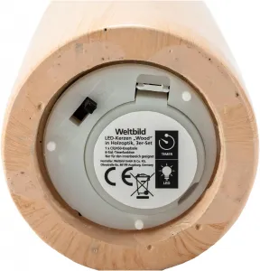 Weltbild LED Svíčky Wood, sada 3 ks