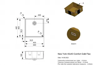 Reginox Nerezový drez Reginox New York 40x40, R35139, Gold Flax R35139