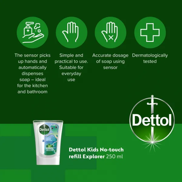 Dettol Soft on Skin Kids Explorer Power náplň do bezdotykového dávkovača mydla 250 ml