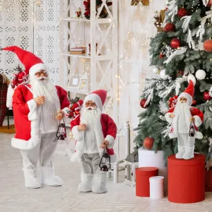 ArtFir Vianočná dekorácia MIKULÁŠ | biela 45 cm