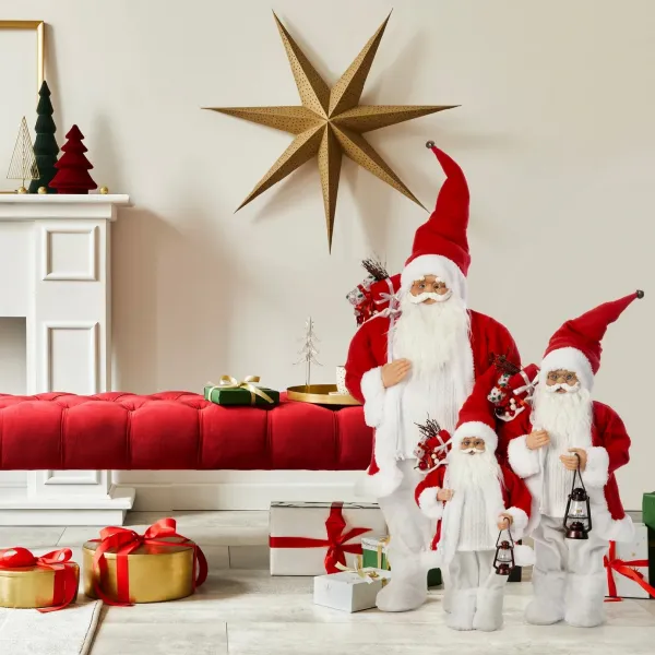 ArtFir Vianočná dekorácia MIKULÁŠ | biela 45 cm