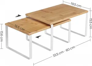 SONGMICS Dvojitý policový organizér Rick 30 cm biely