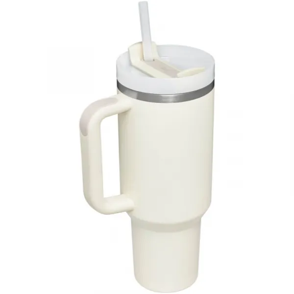 Stanley Quencher H2.O FlowState™ Tumbler tumbler z nehrdzavejúcej ocele s rúrkou veľký Cream Tonal 1180 ml