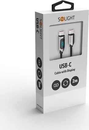 Kábel SOLIGHT SSC1802 USB-C/USB-C 2m Black