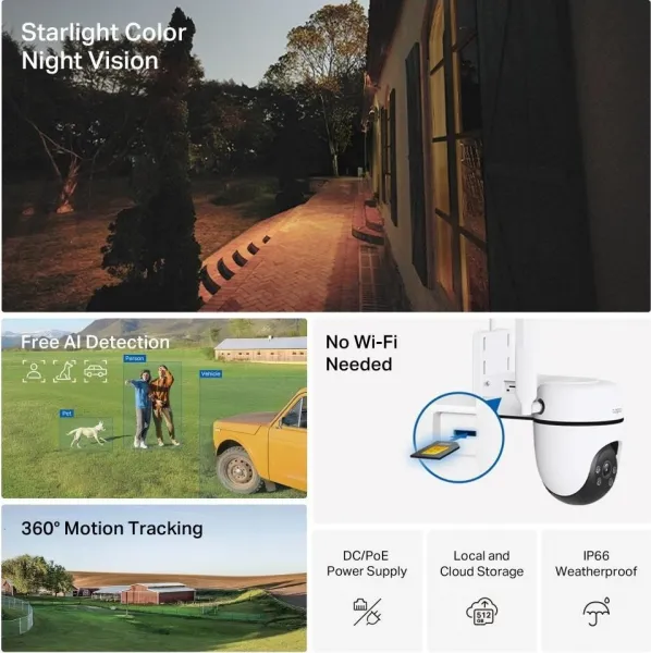 TP-Link Tapo C501GW 4G LTE venkovní-outdoor kamera (2MP, PTZ,Full HD 1080p,WiFi, 4GLTE,1xGbE,PoE,IR 30m,microSD)