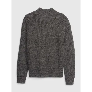 Tmavosivý chlapčenský melírovaný sveter GAP