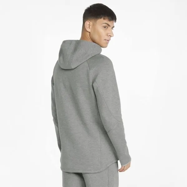 Puma EVOSTRIPE HOODIE Športová mikina, sivá, veľkosť