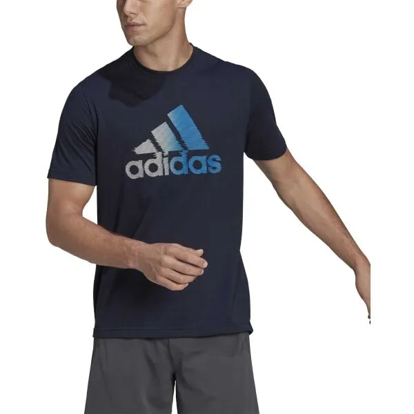 adidas D2M LOGO TEE Pánske športové tričko, čierna, veľkosť