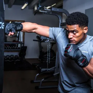 Fitforce PRO POWER MMA bezprstové rukavice, čierna, veľkosť