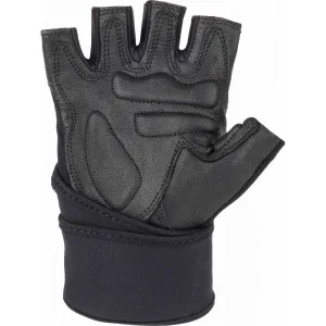 Fitforce LINEAR Kožené fitness rukavice, čierna, veľkosť