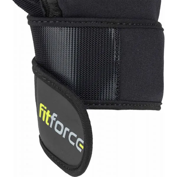 Fitforce LINEAR Kožené fitness rukavice, čierna, veľkosť