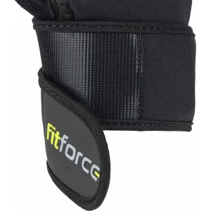 Fitforce LINEAR Kožené fitness rukavice, čierna, veľkosť
