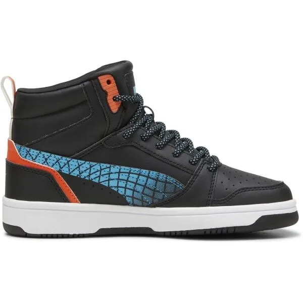 Puma REBOUND V6  MID TECHIE BUDDY JR Detská obuv na voľný čas, čierna, veľkosť 38
