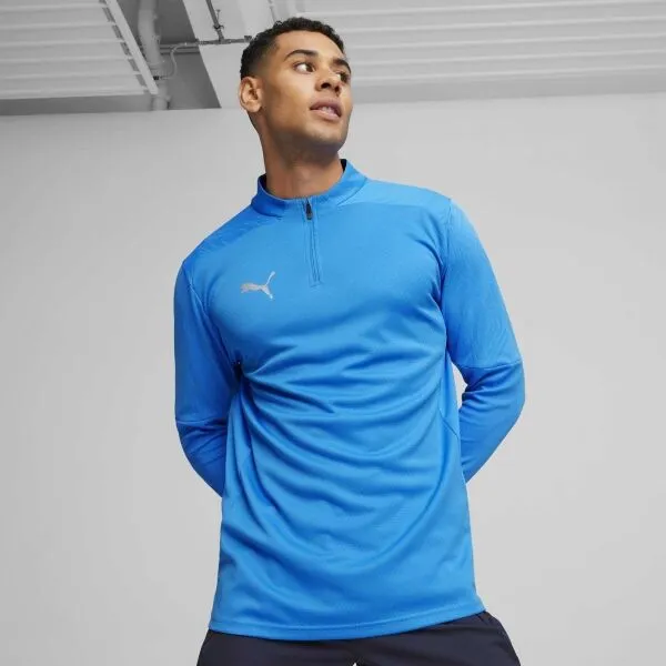 Puma TEAMFINAL TRAINING 1/4 ZIP Pánske futbalové tričko, svetlomodrá, veľkosť