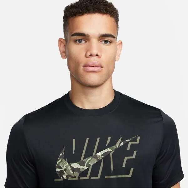Nike NK DF TEE RLGD CAMO Pánske tréningové tričko, čierna, veľkosť