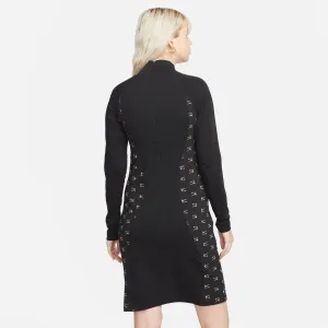 Nike NSW AIR LS DRESS Dámske šaty, čierna, veľkosť