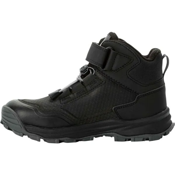 Jack Wolfskin CYROX TEXAPORE MID K Detská treková obuv, čierna, veľkosť