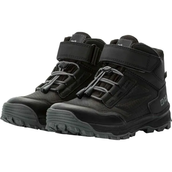 Jack Wolfskin CYROX TEXAPORE MID K Detská treková obuv, čierna, veľkosť