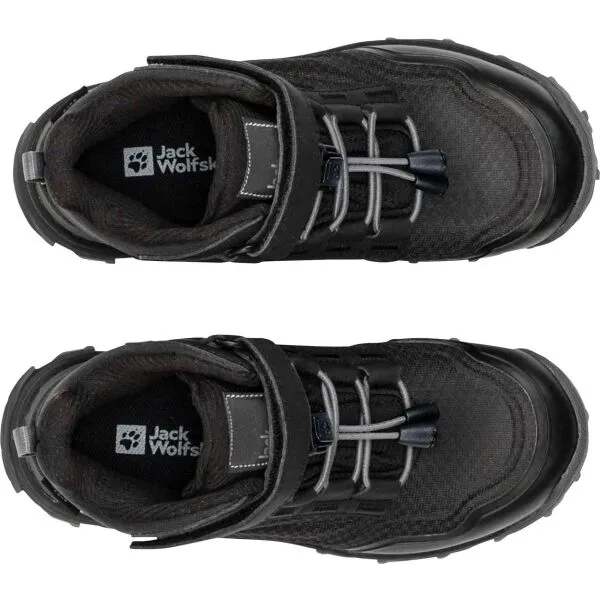 Jack Wolfskin CYROX TEXAPORE MID K Detská treková obuv, čierna, veľkosť