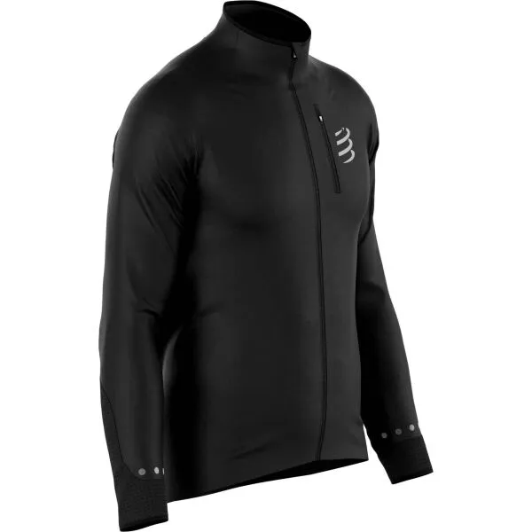 Compressport HURRICANE WINDPROOF M Pánska vetruodolná bunda, čierna, veľkosť