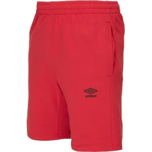 Umbro FRENCH TERRY SHORT ESSENTIALS Pánske teplákové kraťasy, červená, veľkosť